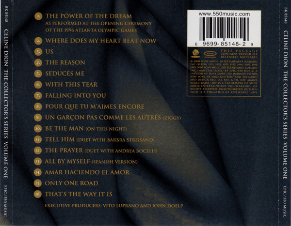 Celine Dion  The Collectors Series  Vol 1 : Back